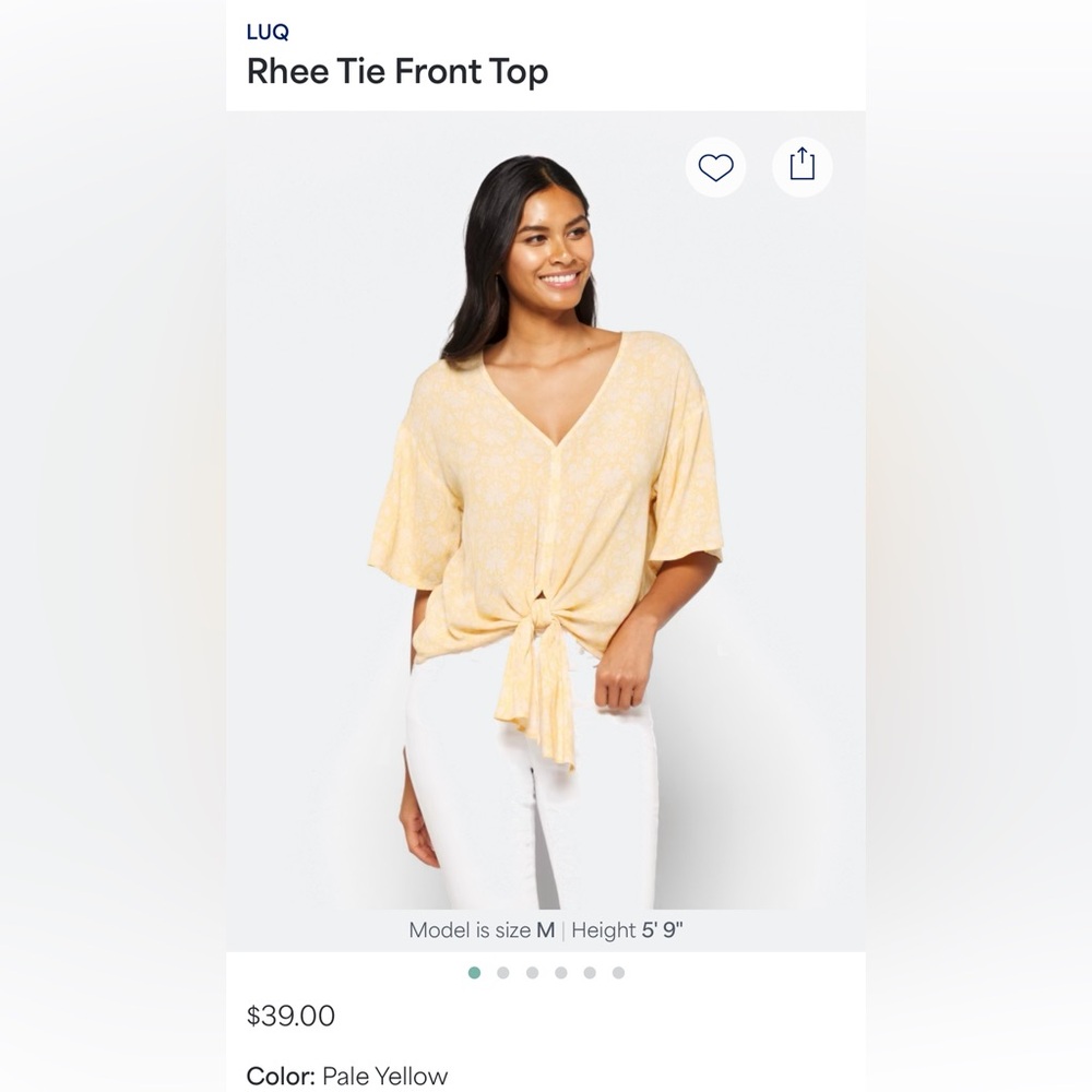 LUQ Rhee Tie Front Top